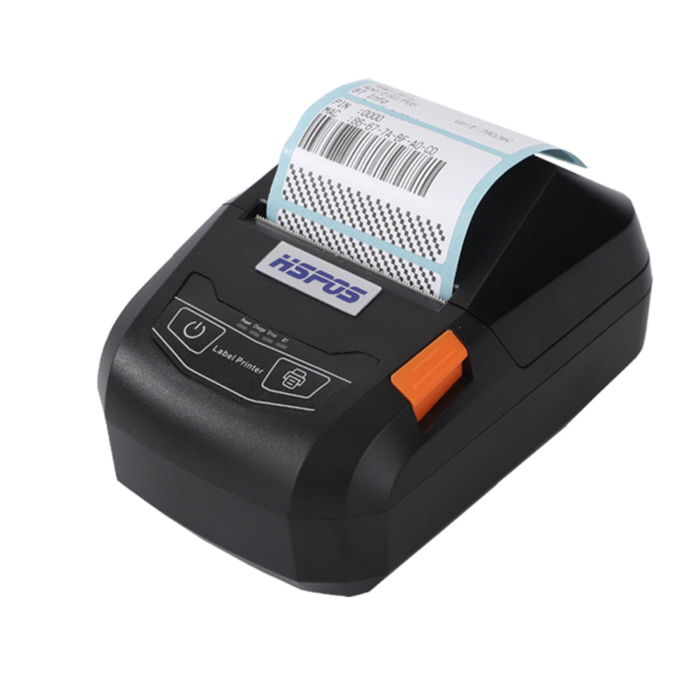 HS-PL58AI 58mm Portable Thermal Label & Receipt Printer - 80mm/s Speed, 1500mAh Battery, Bluetooth/USB, 1D/2D QR Code Support