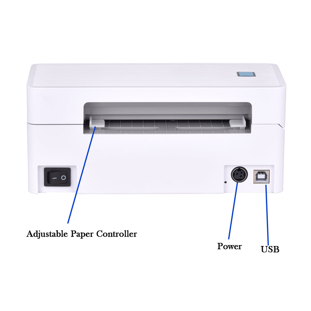 HS-K38 110mm Thermal Label Printer | USB/Bluetooth Compatible | High-Speed 180mm/s Printing for Retail, Shipping, Warehouse & More