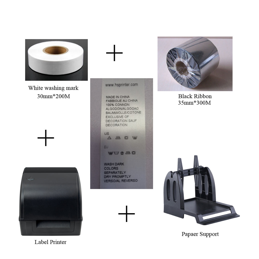 HSPOS HS-2054TA/HS-3064TA Wash Care Label Printer | 203/300DPI Thermal Transfer | 300m Ribbon | Washable Fabric Labels for Clothing Industry