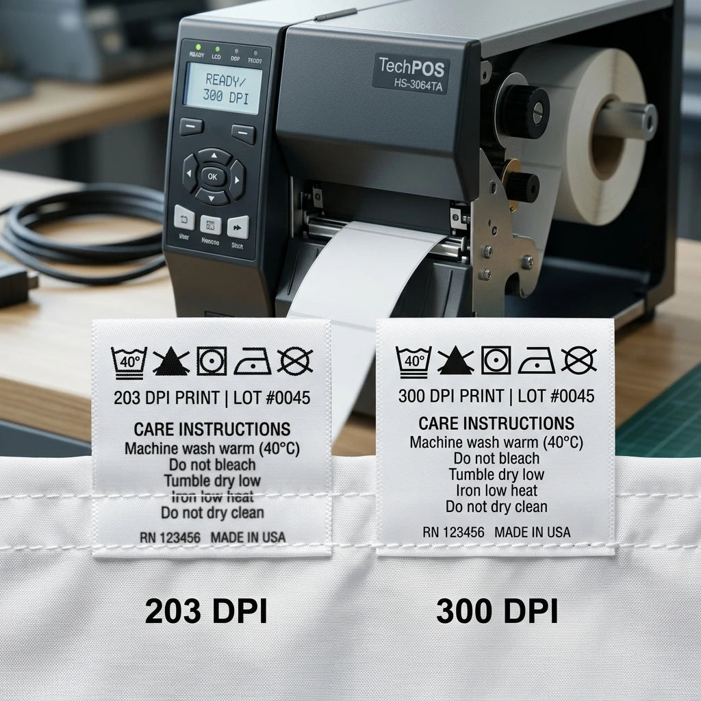 Why 300 DPI Thermal Printing is Non-Negotiable for Professional Apparel Manufacturing