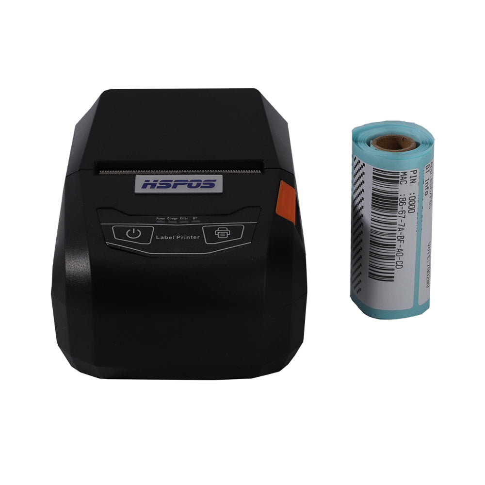 HS-PL58AI 58mm Portable Thermal Label & Receipt Printer - 80mm/s Speed, 1500mAh Battery, Bluetooth/USB, 1D/2D QR Code Support