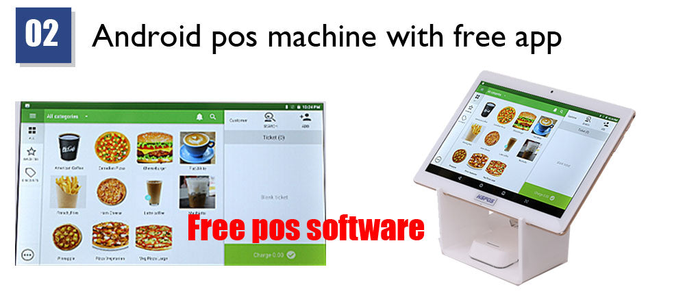 HS-ST53 Android POS Machine - 10inch IPS Touch Screen, 58mm Thermal Printer, 6000mAh Battery, Free POS System + Cash Drawer