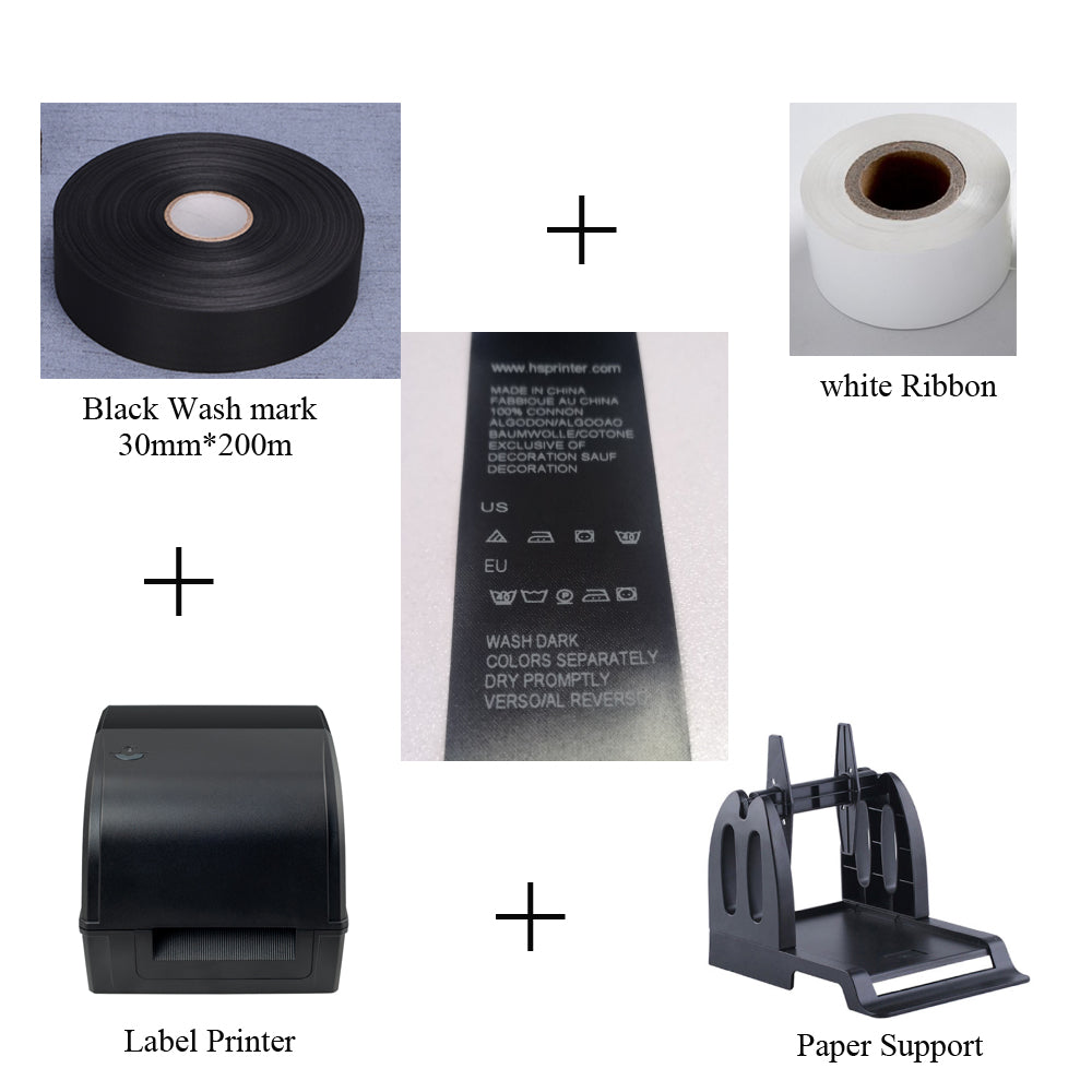 HSPOS HS-2054TA/HS-3064TA Wash Care Label Printer | 203/300DPI Thermal Transfer | 300m Ribbon | Washable Fabric Labels for Clothing Industry