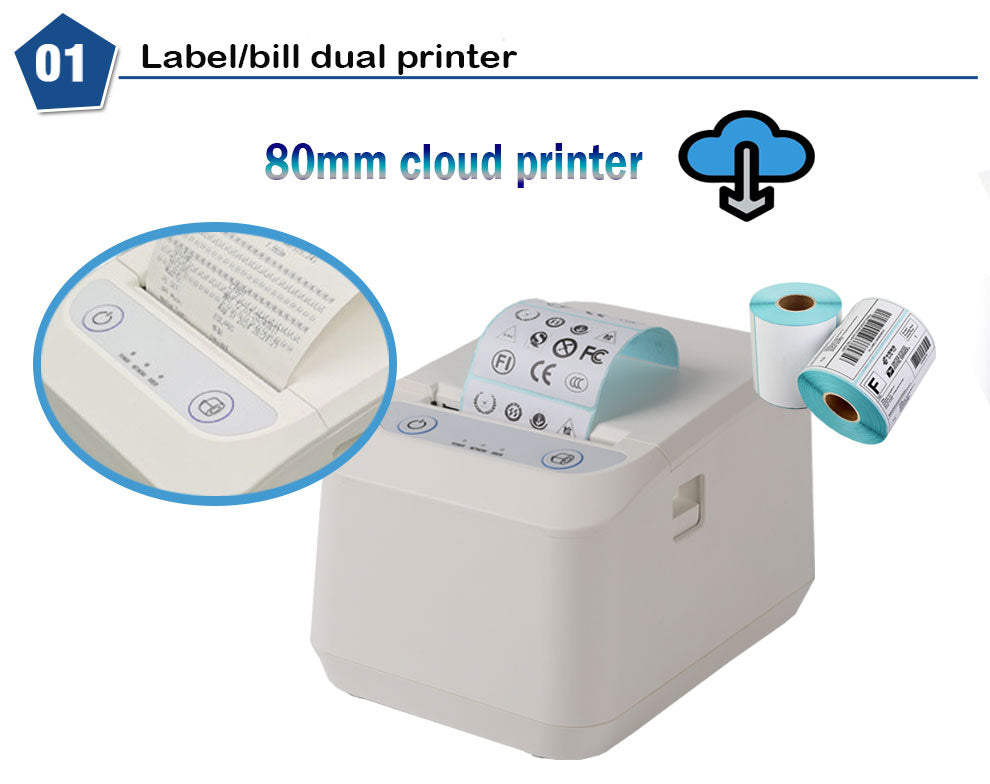HS-E81 Cloud Series Thermal Receipt & Label Printer | Multi-Interface (WiFi/LAN/Bluetooth) | MQTT Protocol | ESC/POS/TSPL Compatible